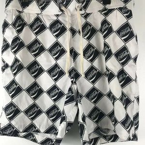 Pac Sun Coca Cola Black White Swim Shorts Trunks M